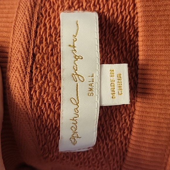 Spiritual Gangster La Vida Off Shoulder Sweatshirt in Deep Rust - Picture 2 of 3